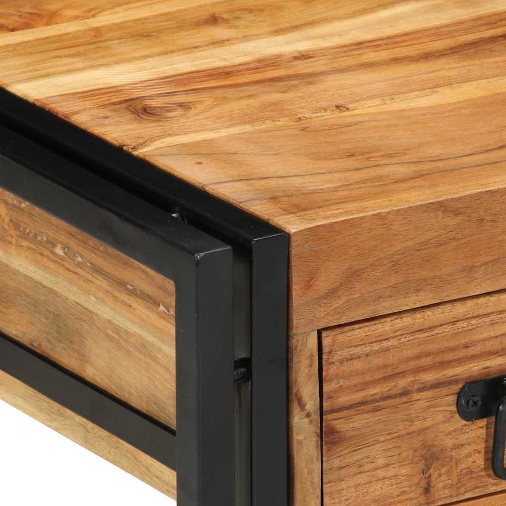 vidaXL End Table με συρτάρι Καφέ 40 x 40 x 50 cm Μασίφ ξύλο ακακίας