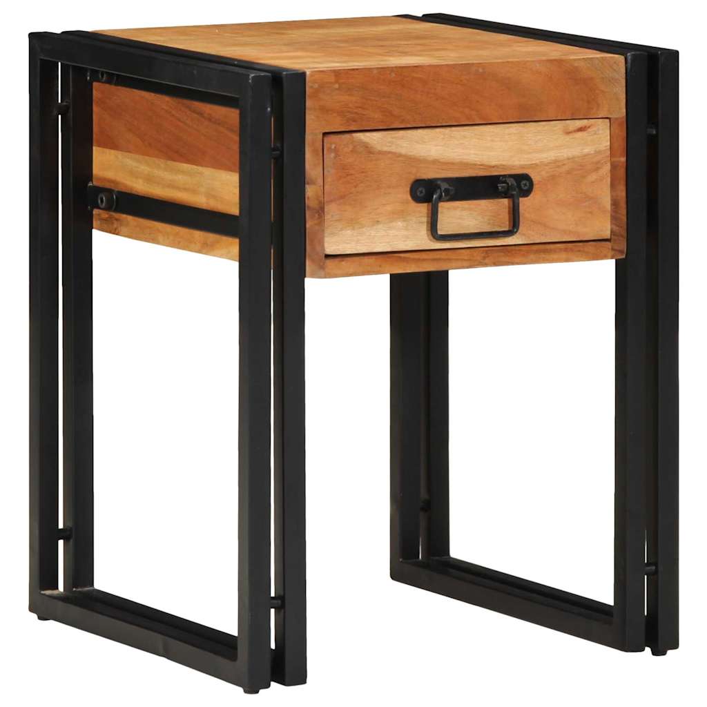 vidaXL End Table με συρτάρι Καφέ 40 x 40 x 50 cm Μασίφ ξύλο ακακίας
