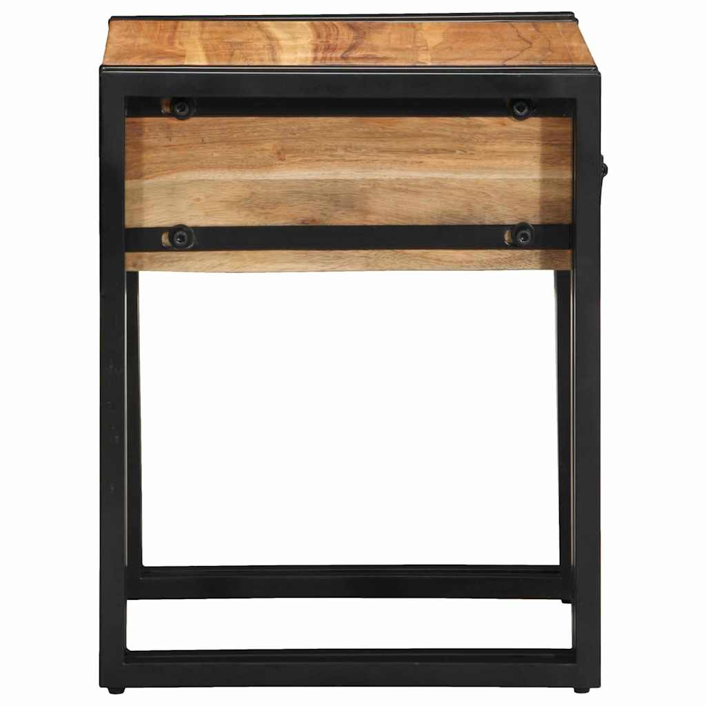 vidaXL End Table με συρτάρι Καφέ 40 x 40 x 50 cm Μασίφ ξύλο ακακίας