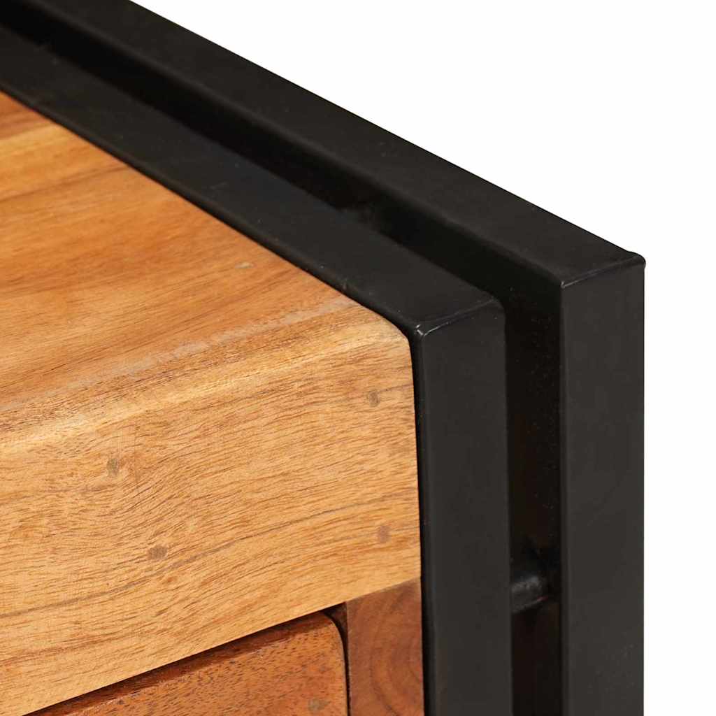 vidaXL End Table Καφέ και Μαύρο 30 x 30 x 40 cm Στερεό Ξύλο Ακακίας