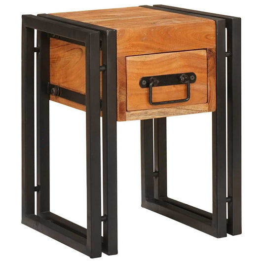 vidaXL End Table Καφέ και Μαύρο 30 x 30 x 40 cm Στερεό Ξύλο Ακακίας
