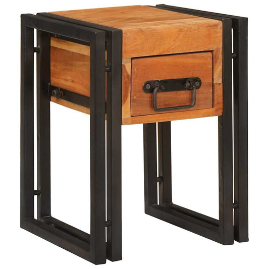 vidaXL End Table Καφέ και Μαύρο 30 x 30 x 40 cm Στερεό Ξύλο Ακακίας