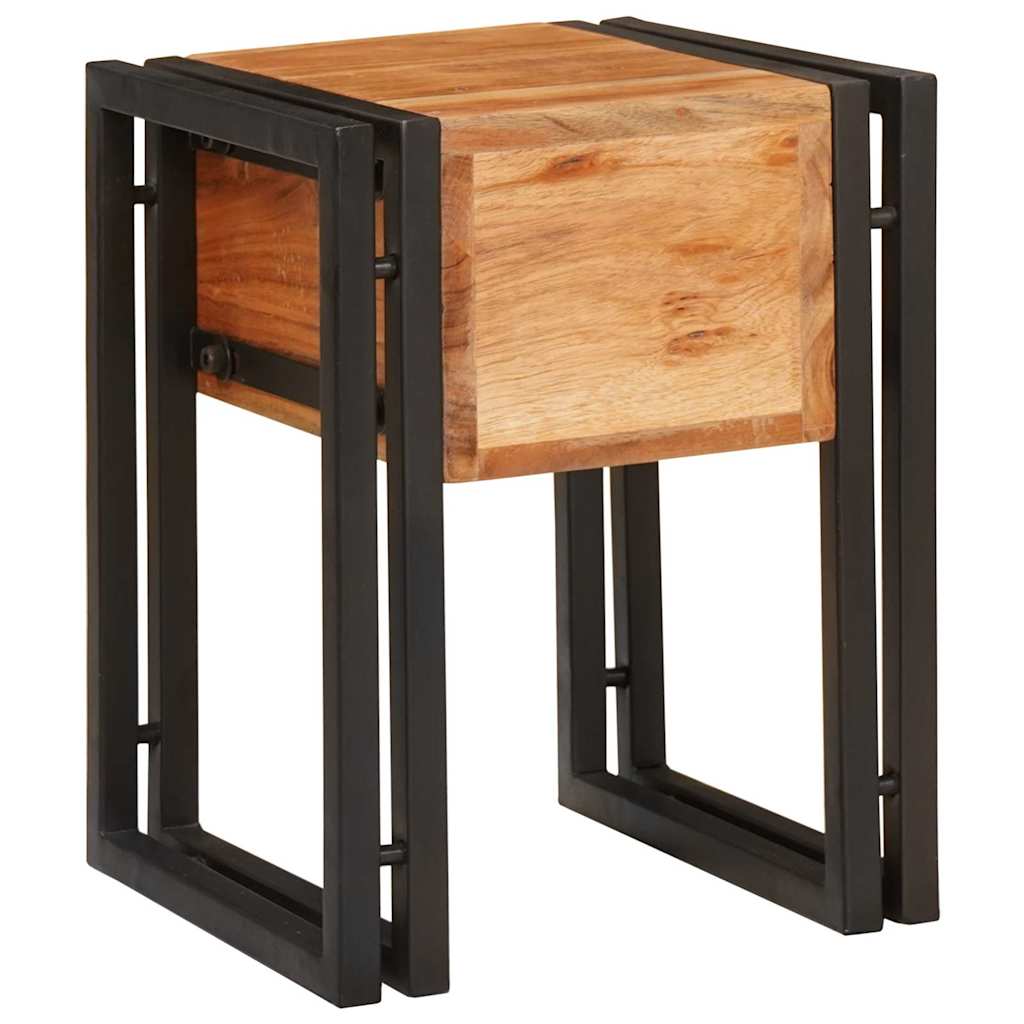 vidaXL End Table Καφέ και Μαύρο 30 x 30 x 40 cm Στερεό Ξύλο Ακακίας