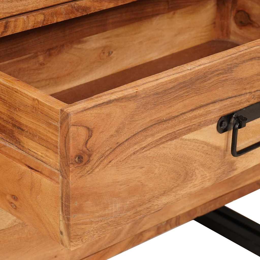 vidaXL Πλαϊνό γραφείο Καφέ 66 x 33 x 70 εκ. Μασίφ ξύλο ακακίας