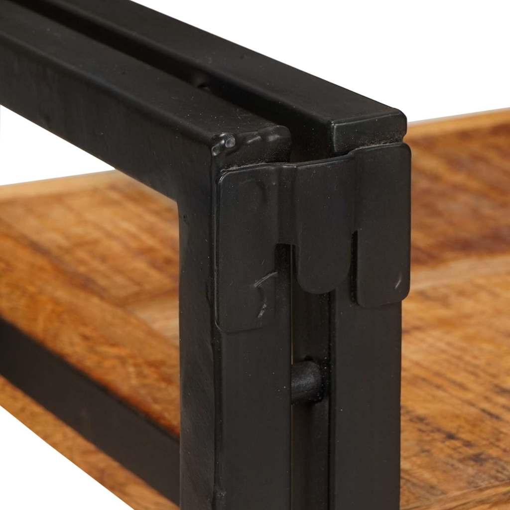 vidaXL Κομοδίνο Καφέ και μαύρο 38 x 33 x 58 εκ. Στερεό ξύλο μάνγκο