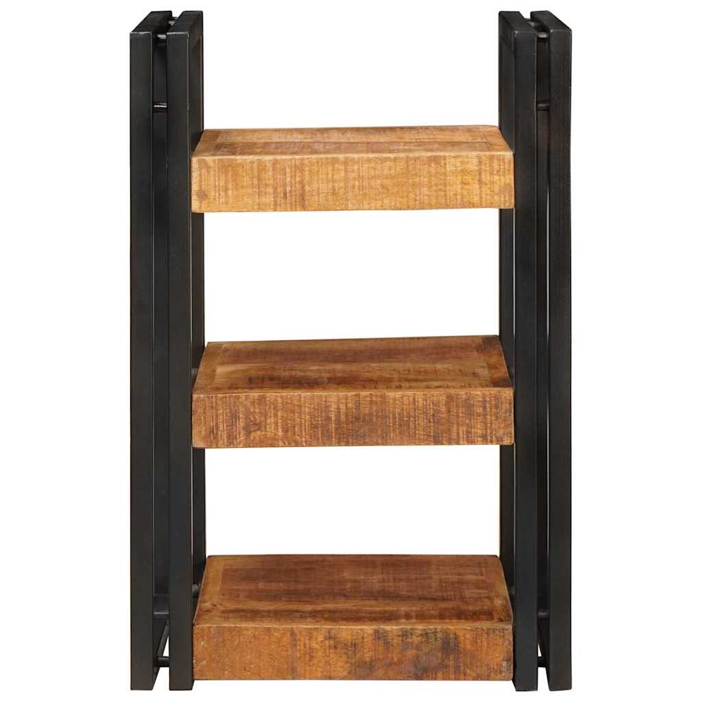 vidaXL Κομοδίνο Καφέ και μαύρο 38 x 33 x 58 εκ. Στερεό ξύλο μάνγκο