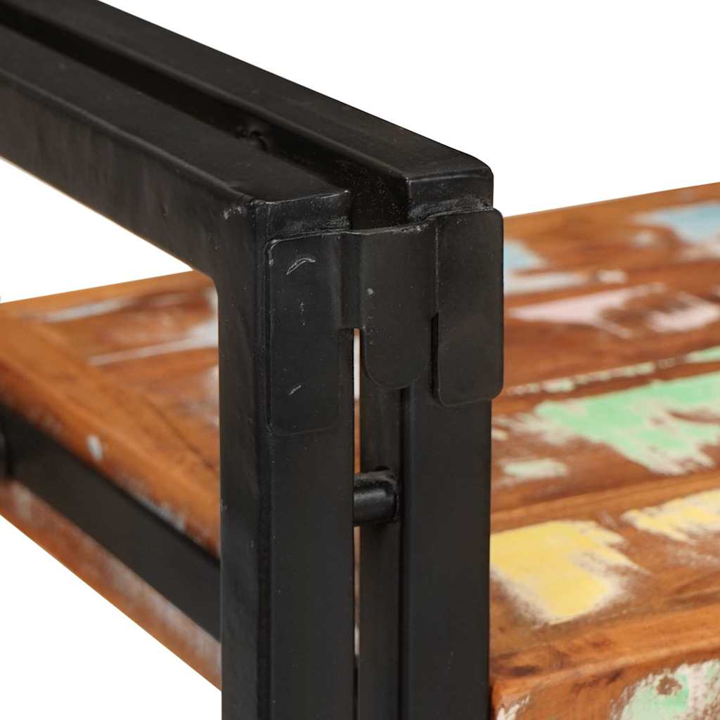 vidaXL Κομοδίνο Καφέ και μαύρο 38 x 33 x 58 εκ. Ανακτημένο Στερεό Ξύλο