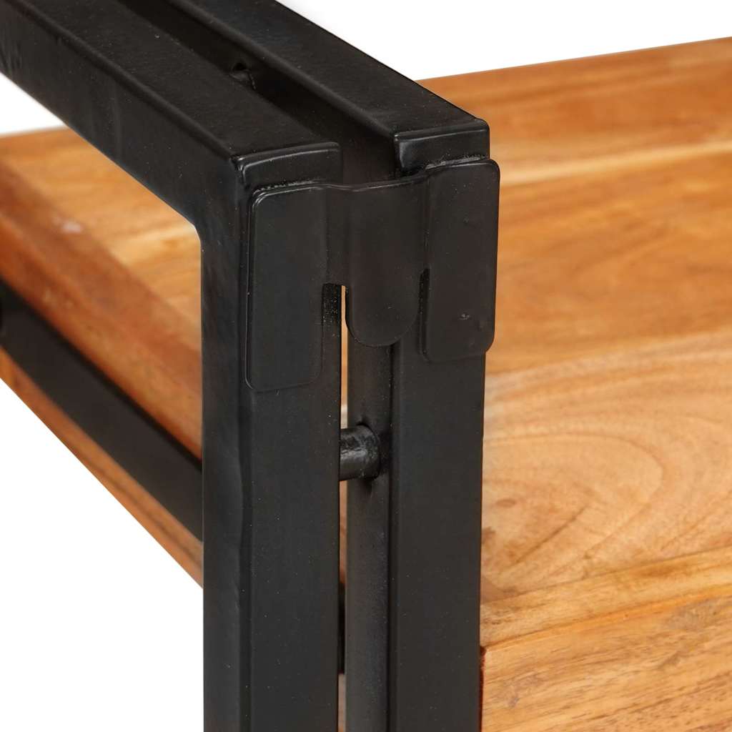 vidaXL Κομοδίνο Καφέ και μαύρο 38 x 33 x 58 εκ. Σταθερό Ξύλο Ακακίας