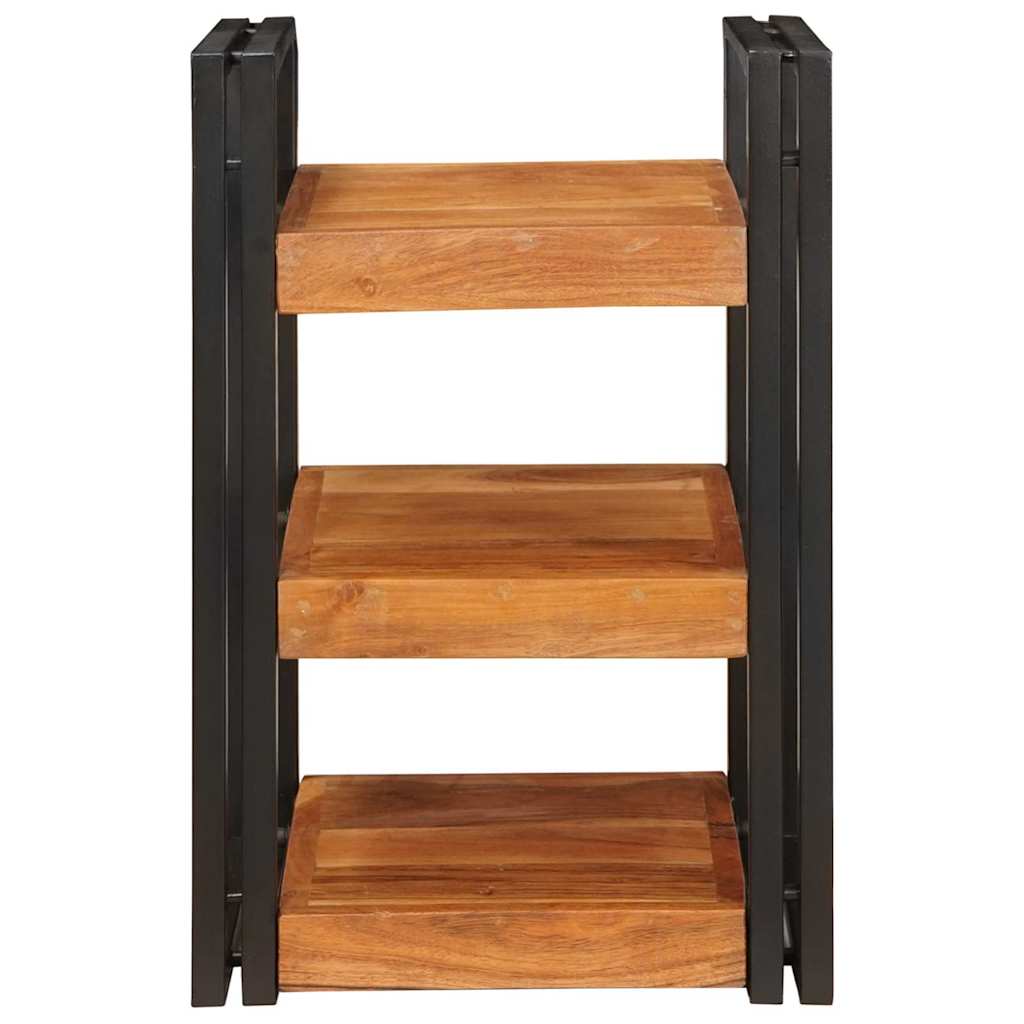 vidaXL Κομοδίνο Καφέ και μαύρο 38 x 33 x 58 εκ. Σταθερό Ξύλο Ακακίας