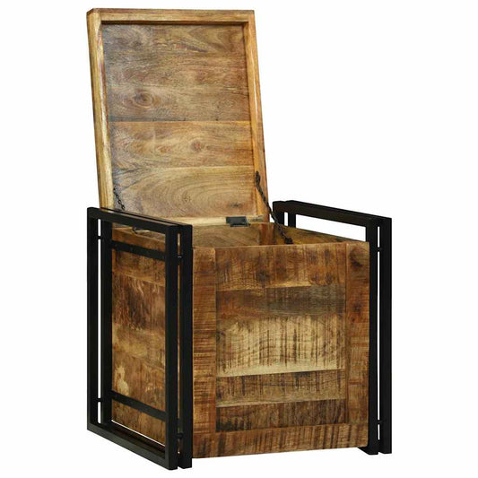 vidaXL Κουτί αποθήκευσης Καφέ και Μαύρο 50 x 50 x 50 cm