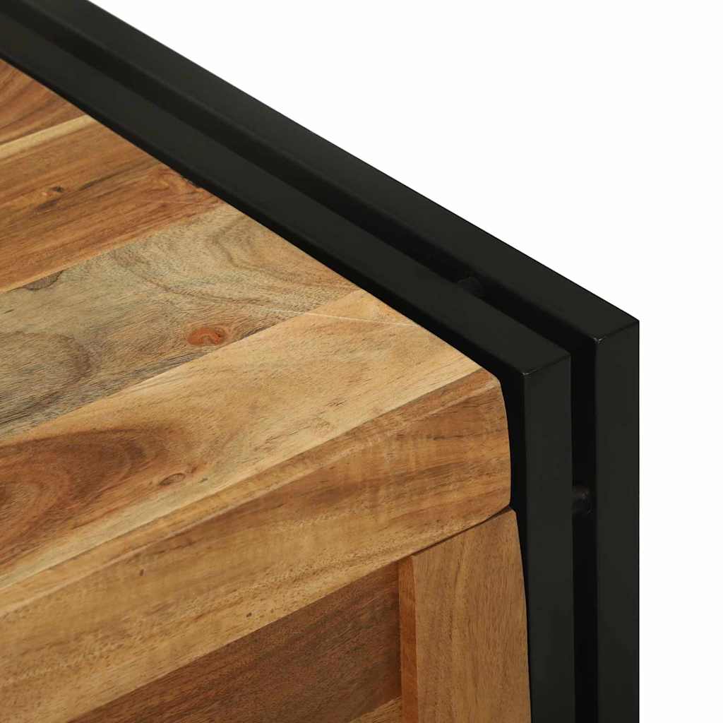 vidaXL Κουτί αποθήκευσης Καφέ και Μαύρο 80 x 50 x 50 εκ Ξύλο ακακίας