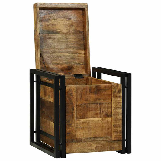 vidaXL Κουτί αποθήκευσης Καφέ και Μαύρο 40 x 40 x 40 cm