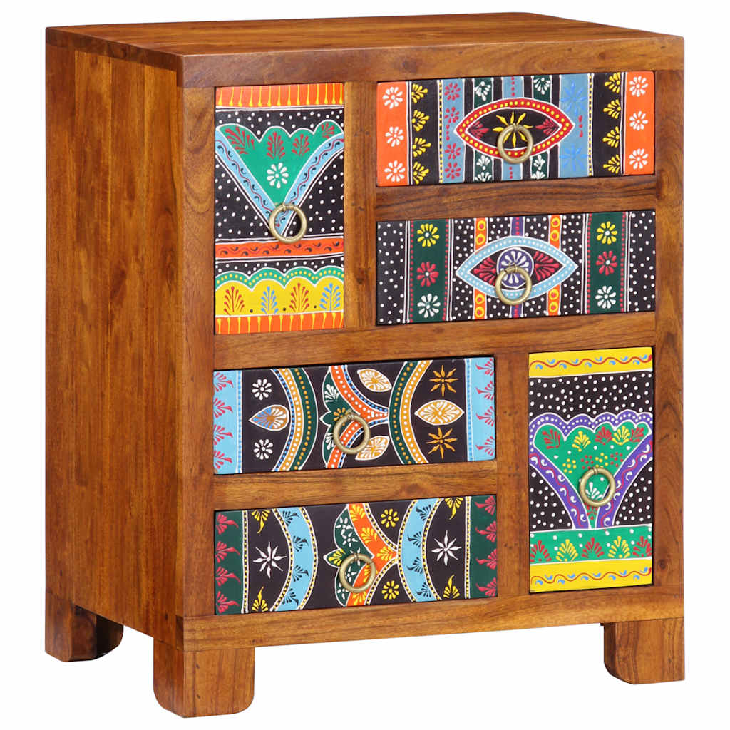 vidaXL Sideboard Πολύχρωμο 50x35x60 μασίφ ξύλο ακακίας