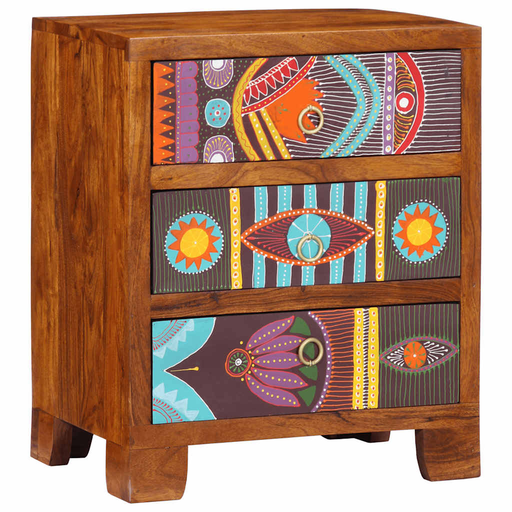 vidaXL Sideboard Πολύχρωμο 50x35x60 μασίφ ξύλο ακακίας