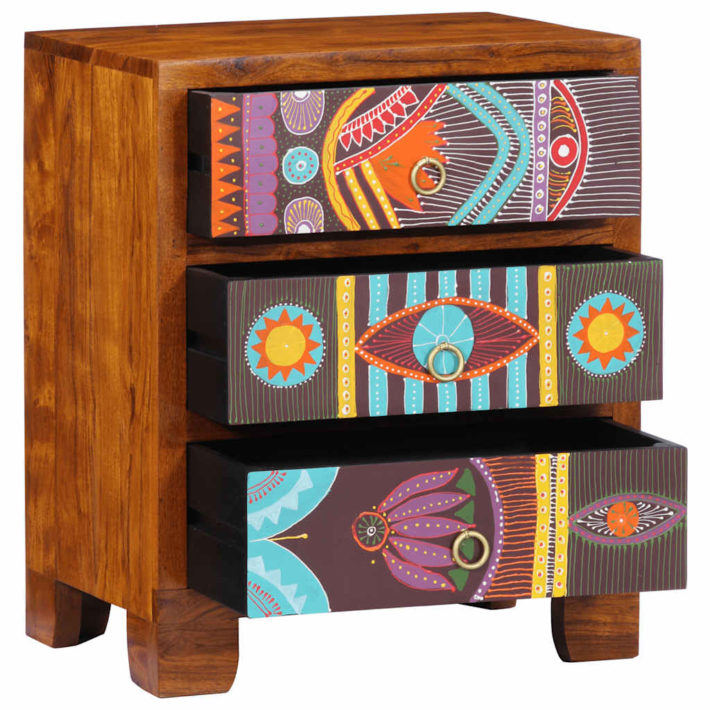 vidaXL Sideboard Πολύχρωμο 50x35x60 μασίφ ξύλο ακακίας