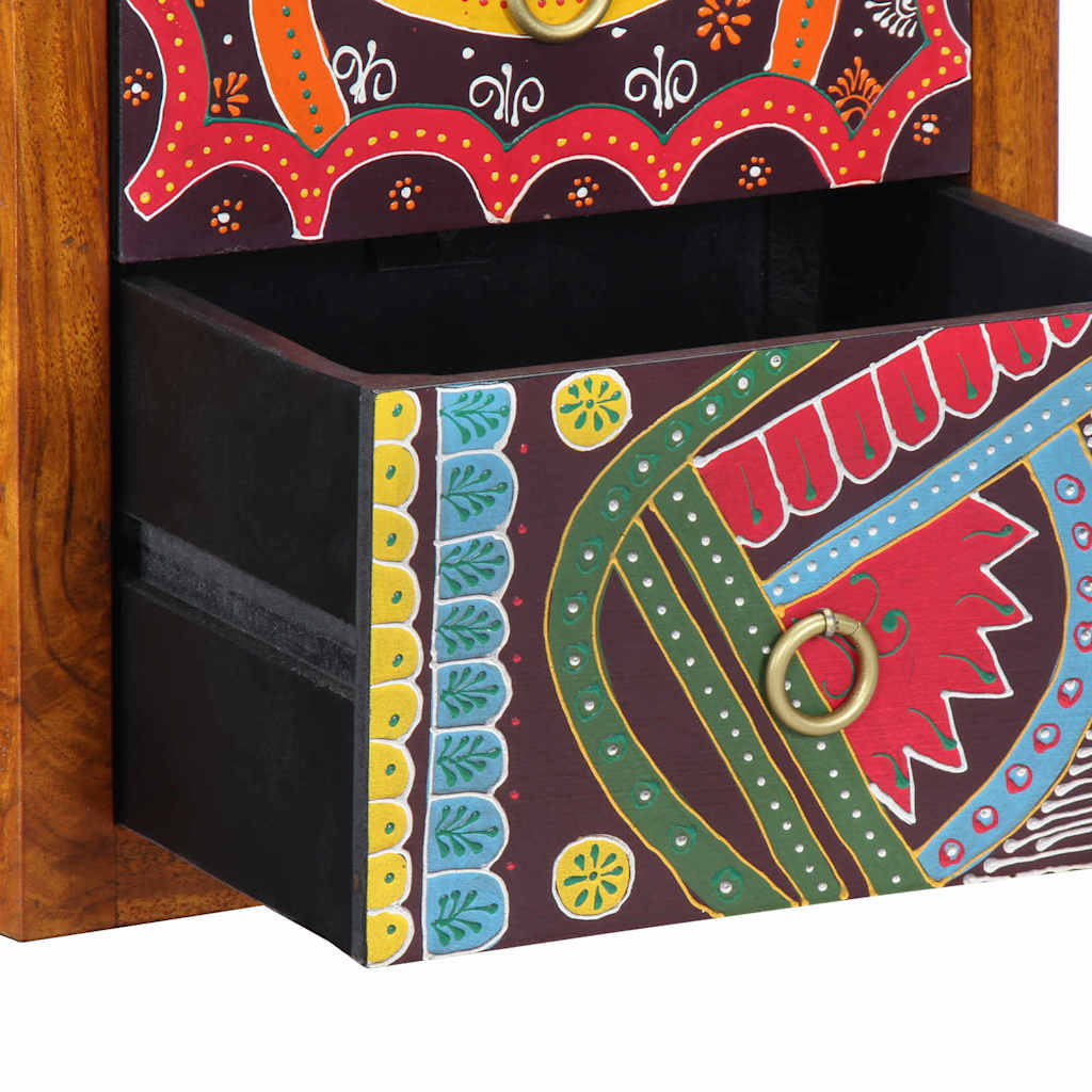 vidaXL Κομοδίνο με συρτάρι Καφέ 35 x 30 x 40 εκ. Μασίφ ξύλο ακακίας