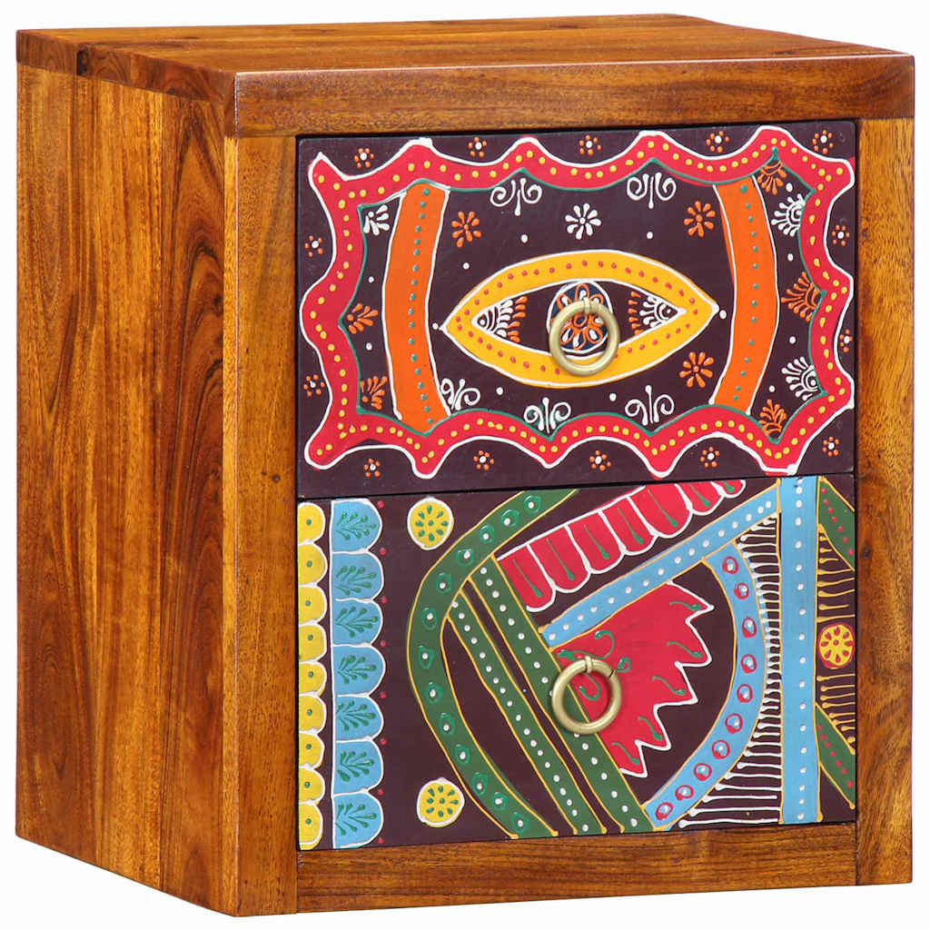 vidaXL Κομοδίνο με συρτάρι Καφέ 35 x 30 x 40 εκ. Μασίφ ξύλο ακακίας