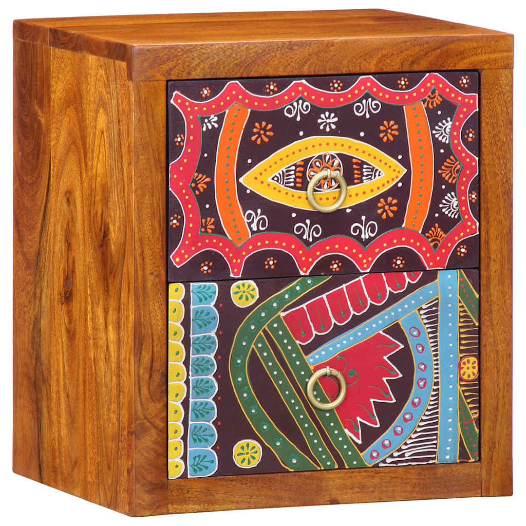 vidaXL Κομοδίνο 2 pcs Καφέ 35 x 30 x 40 εκ. Μασίφ ξύλο ακακίας