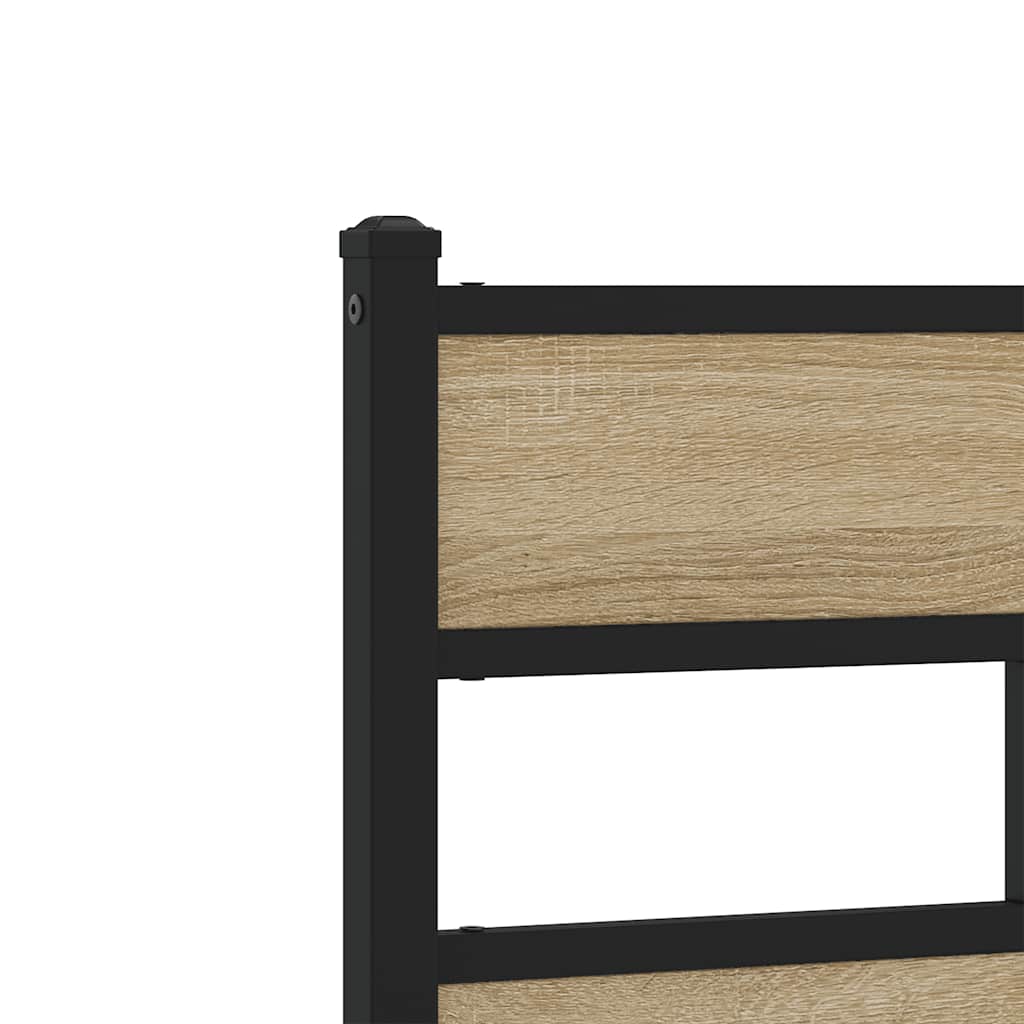 vidaXL Σκελετός Κρεβ. Χωρίς Στρώμα Sonoma Δρυς 140x190 εκ. Μεταλλικό