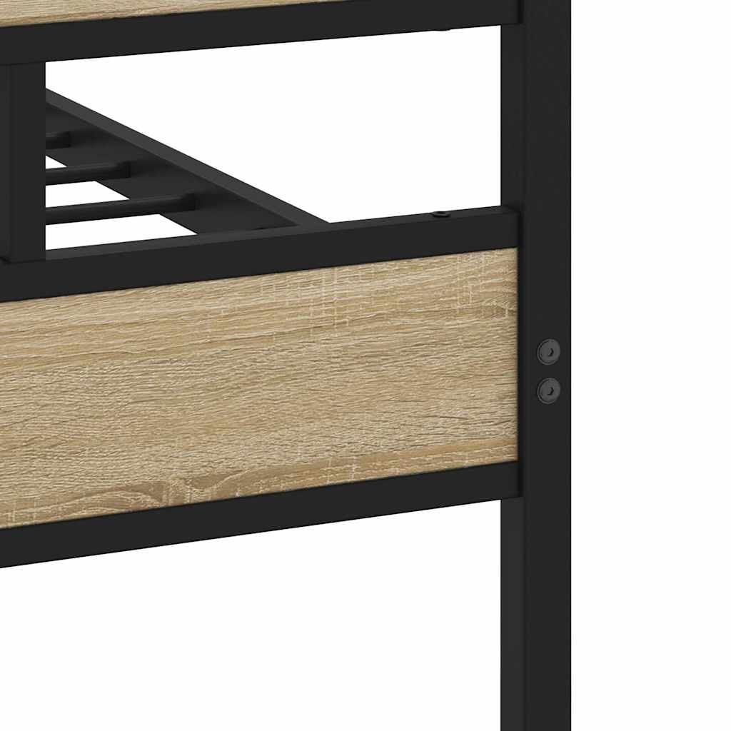 vidaXL Σκελετός Κρεβ. Χωρίς Στρώμα Sonoma Δρυς 140x190 εκ. Μεταλλικό