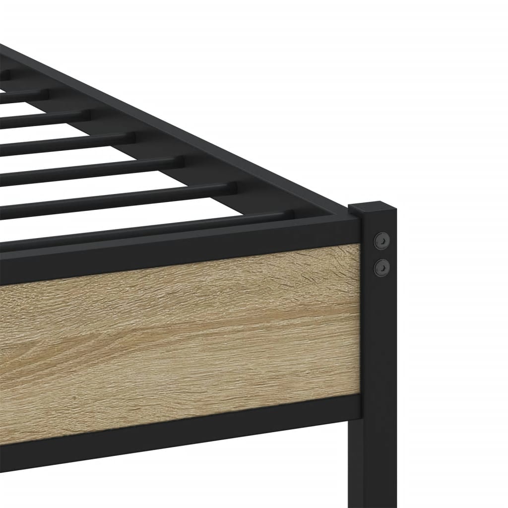 vidaXL Σκελετός Κρεβ. Χωρίς Στρώμα Sonoma Δρυς 90x190 εκ. Μεταλλικό