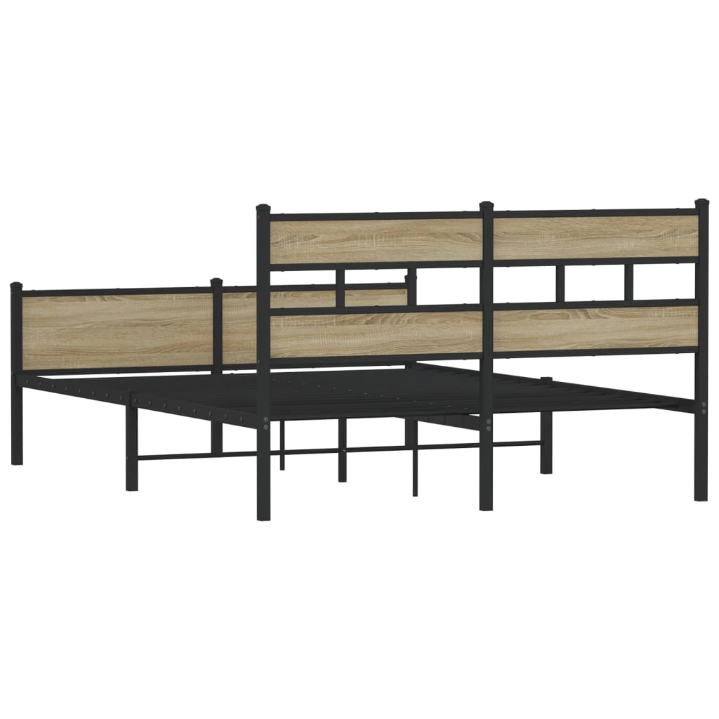 vidaXL Πλαίσιο Κρεβατιού Χωρ. Στρώμα Sonoma Δρυς 150x200εκ. Επ. Ξύλο