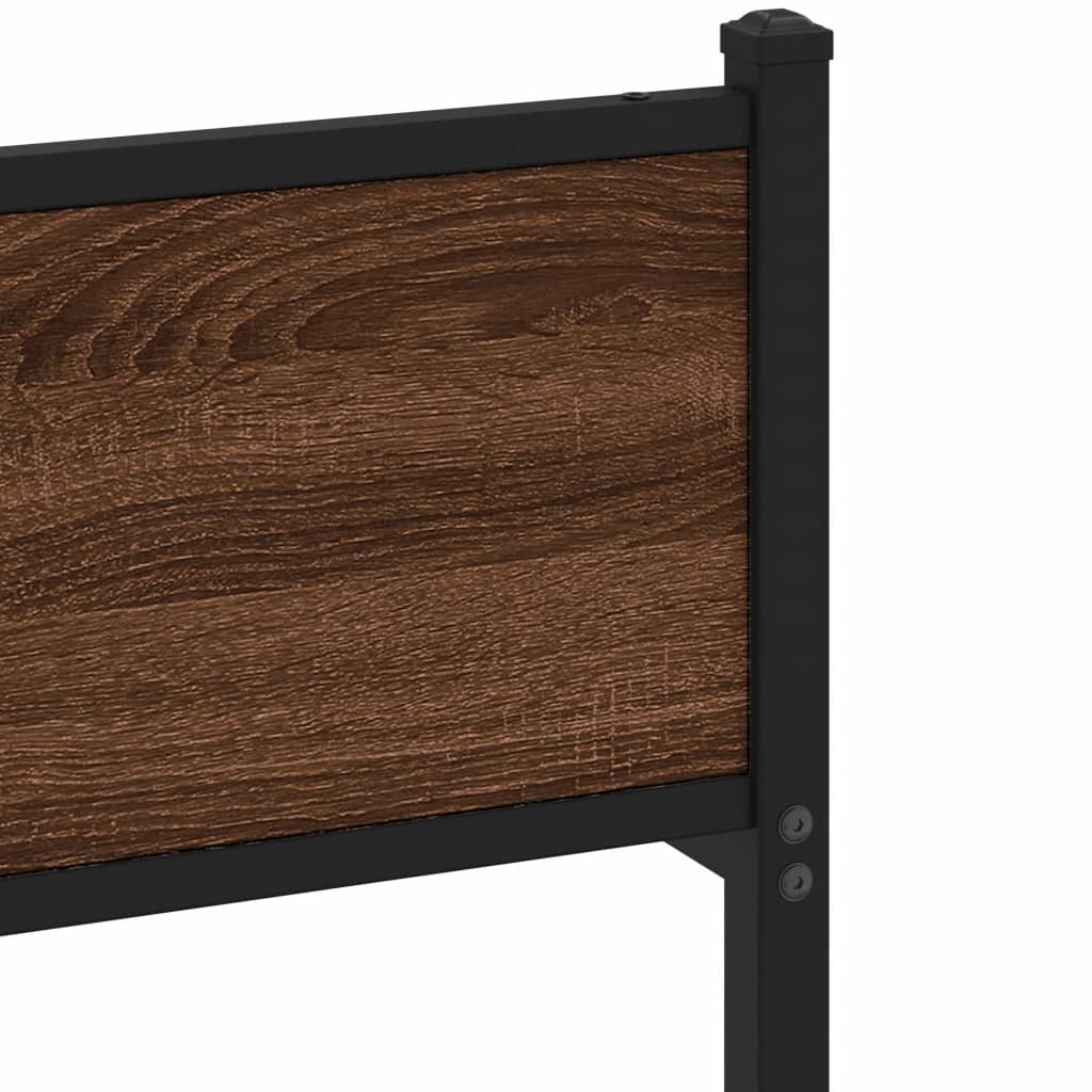 vidaXL Πλαίσιο Κρεβ. Χωρ. Στρώμα Καφέ Δρυς 90x200 εκ. Επεξ. Ξύλο