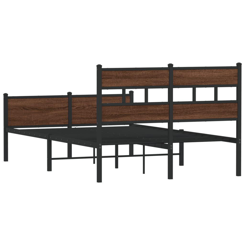 vidaXL Πλαίσιο Κρεβατιού Χωρ. Στρώμα Καφέ Δρυς 120x200εκ. Επ. Ξύλο