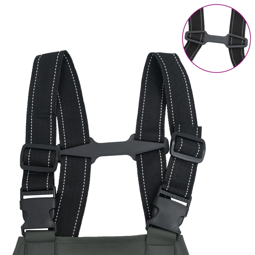 vidaXL Κολυμβητικές βάτες στήθους μπότες Σκούρες Πράσινες μέγεθος 42