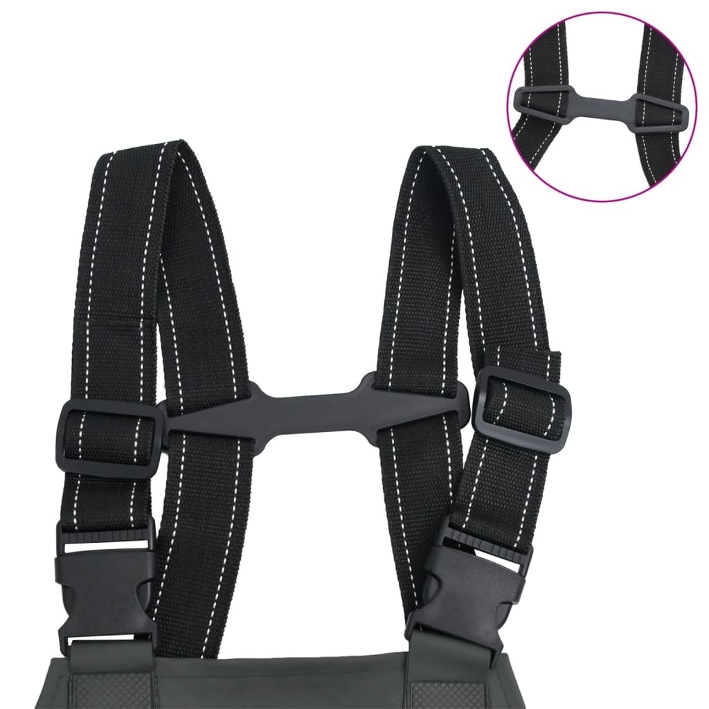 vidaXL Κολυμβητικές βάτες στήθους μπότες Σκούρες Πράσινες μέγεθος 43