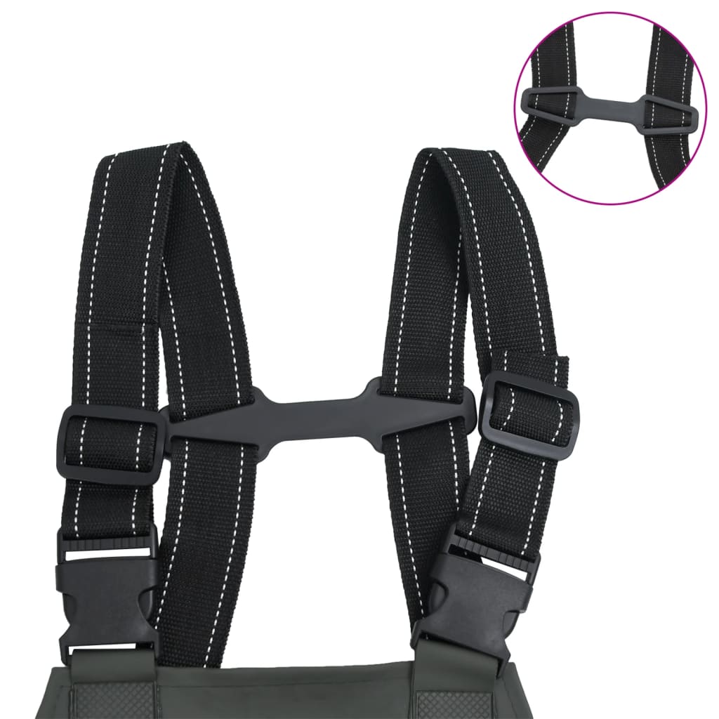 vidaXL Κολυμβητικές βάτες στήθους μπότες Σκούρες Πράσινες μέγεθος 45