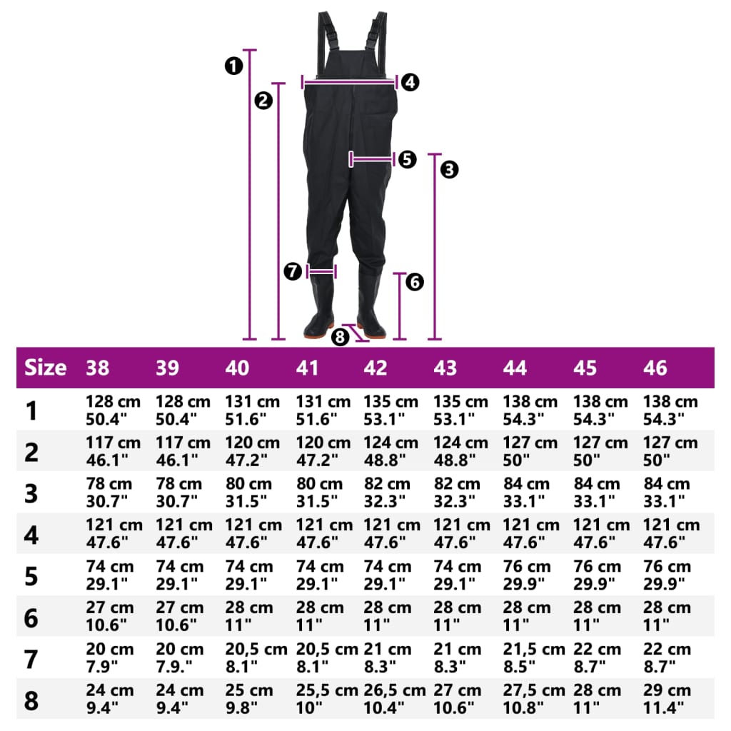 vidaXL Κολυμβητικές βάτες στήθους μπότες Μαύρο μέγεθος 44
