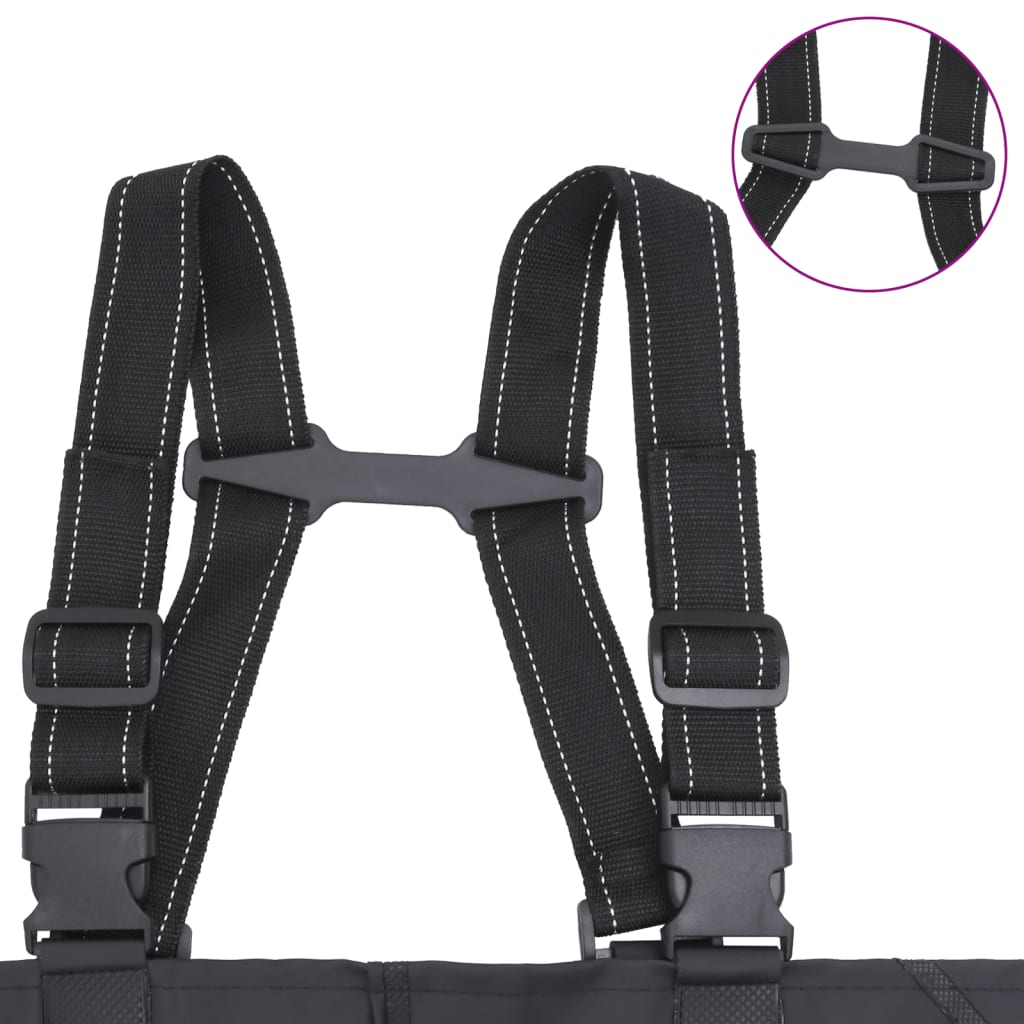 vidaXL Κολυμβητικές βάτες στήθους μπότες ζώνη Μαύρο μέγεθος 44