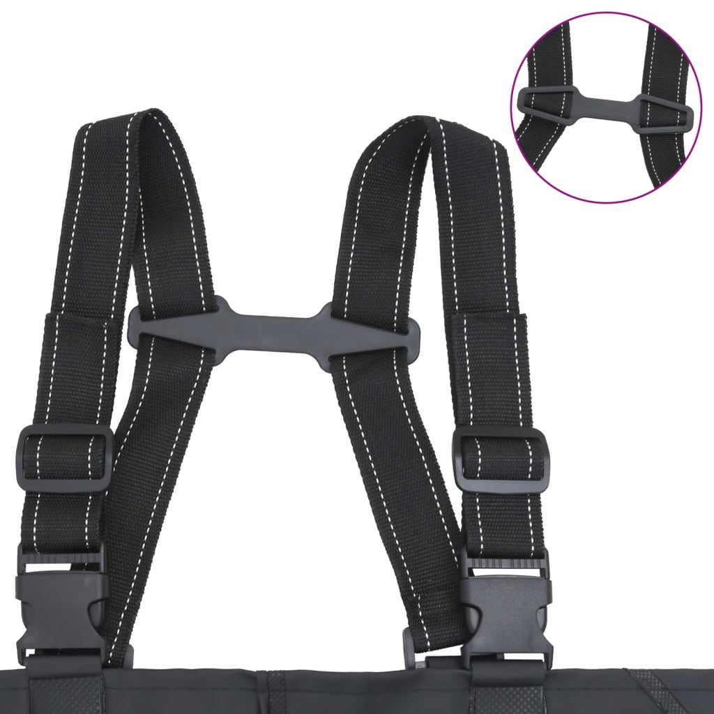 vidaXL Κολυμβητικές βάτες στήθους μπότες ζώνη Μαύρο μέγεθος 45