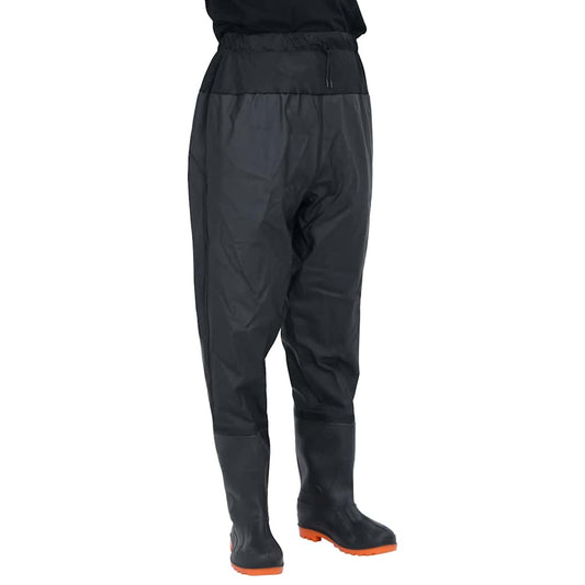 vidaXL Waist Waders με μπότες Μαύρο μέγεθος 44
