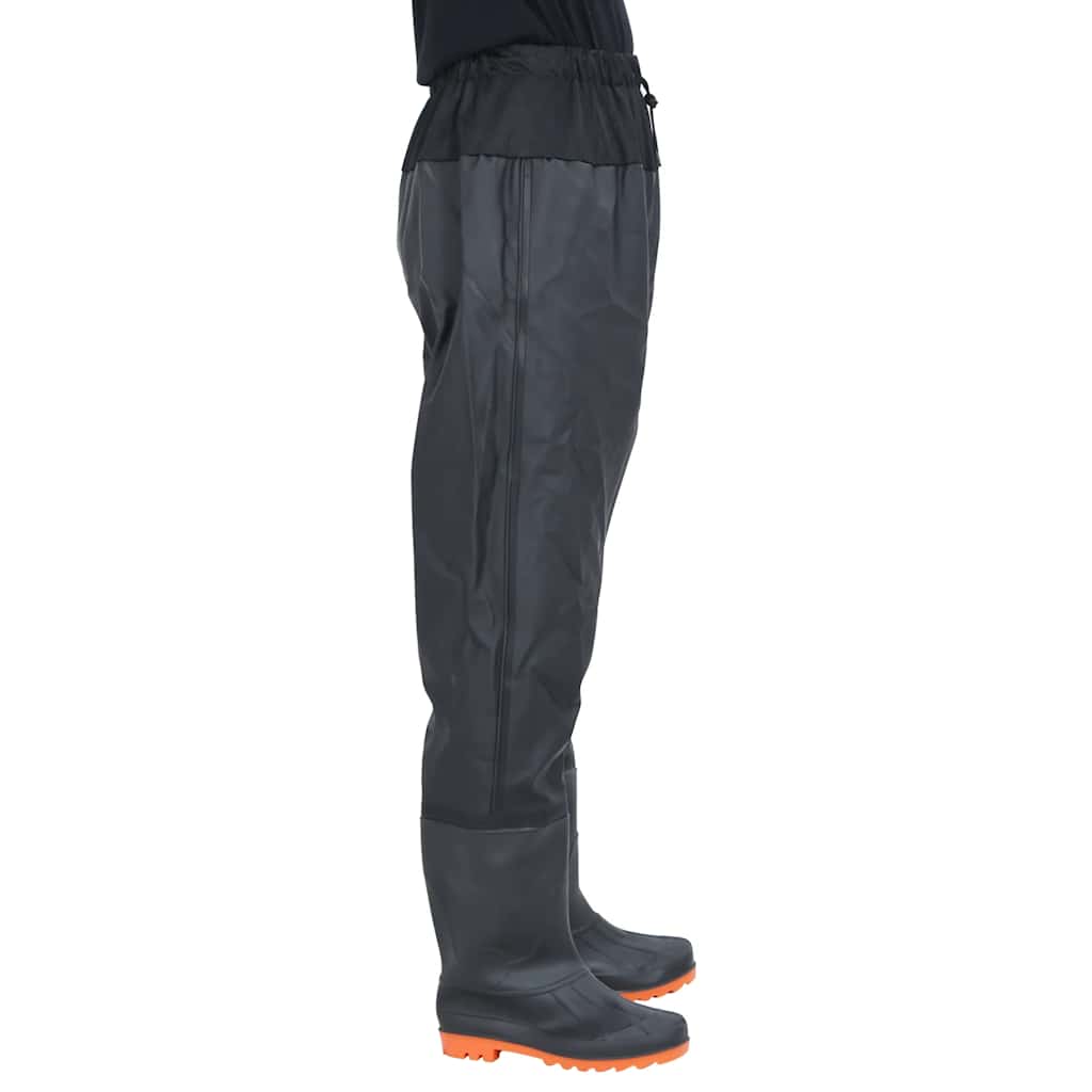 vidaXL Waist Waders με μπότες Μαύρο μέγεθος 44
