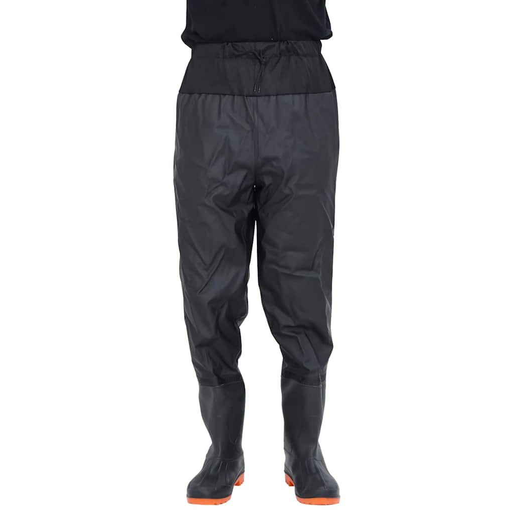 vidaXL Waist Waders με μπότες Μαύρο μέγεθος 45