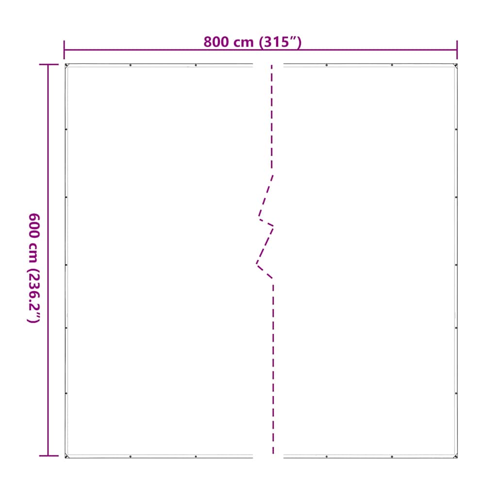 vidaXL Σαφής μουσαμάς με οπές 6x8 m πολυαιθυλένιο