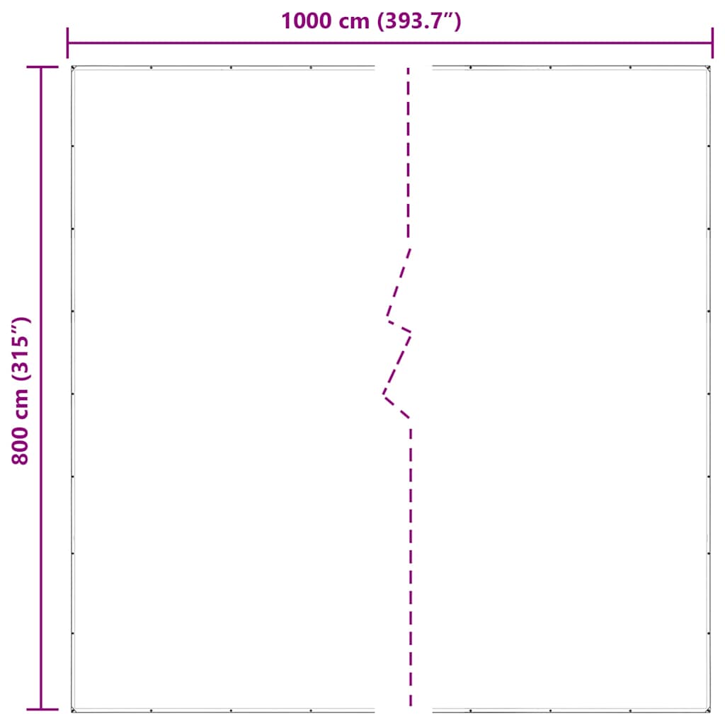 vidaXL Σαφής μουσαμάς με οπές 8x10 m πολυαιθυλένιο