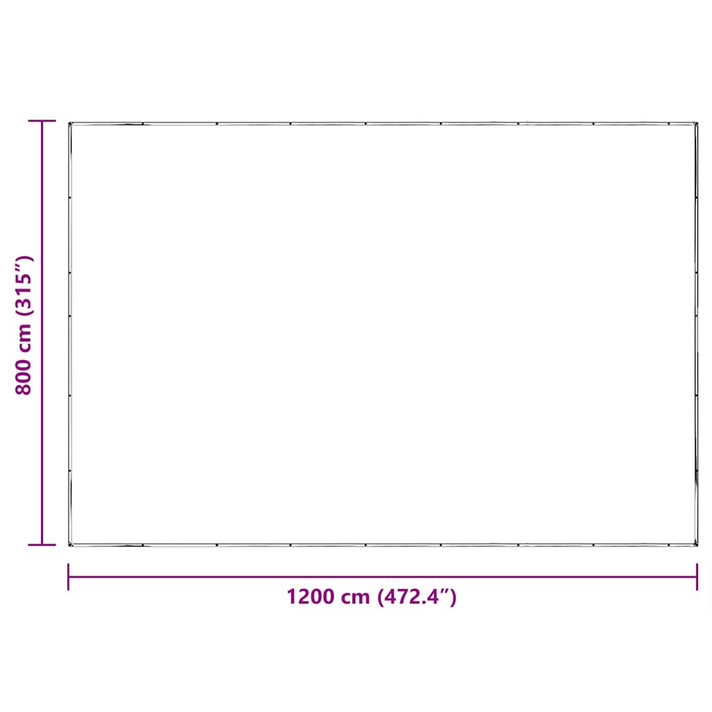 vidaXL Σαφής μουσαμάς με οπές 8x12 m πολυαιθυλένιο