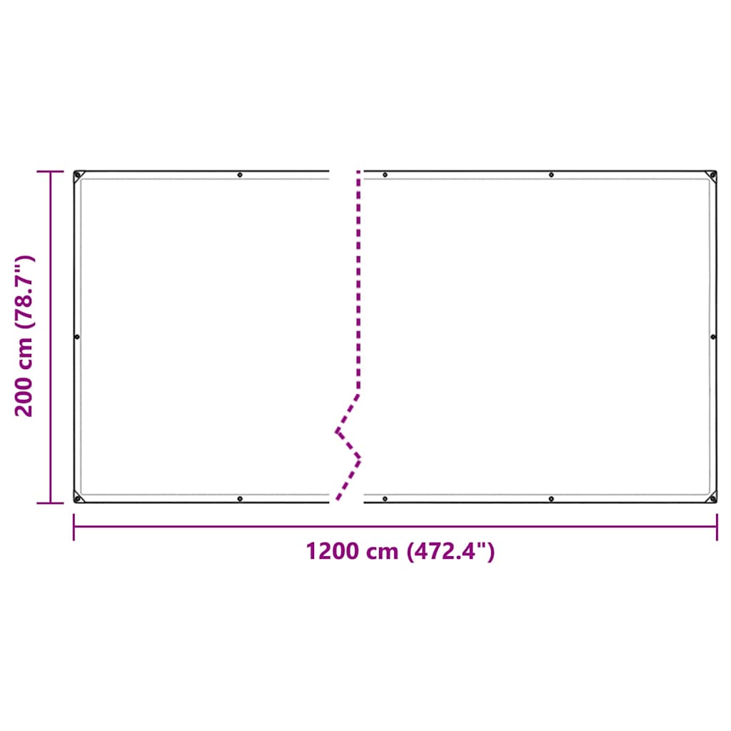 vidaXL Σαφής μουσαμάς με οπές 2x12 m PVC