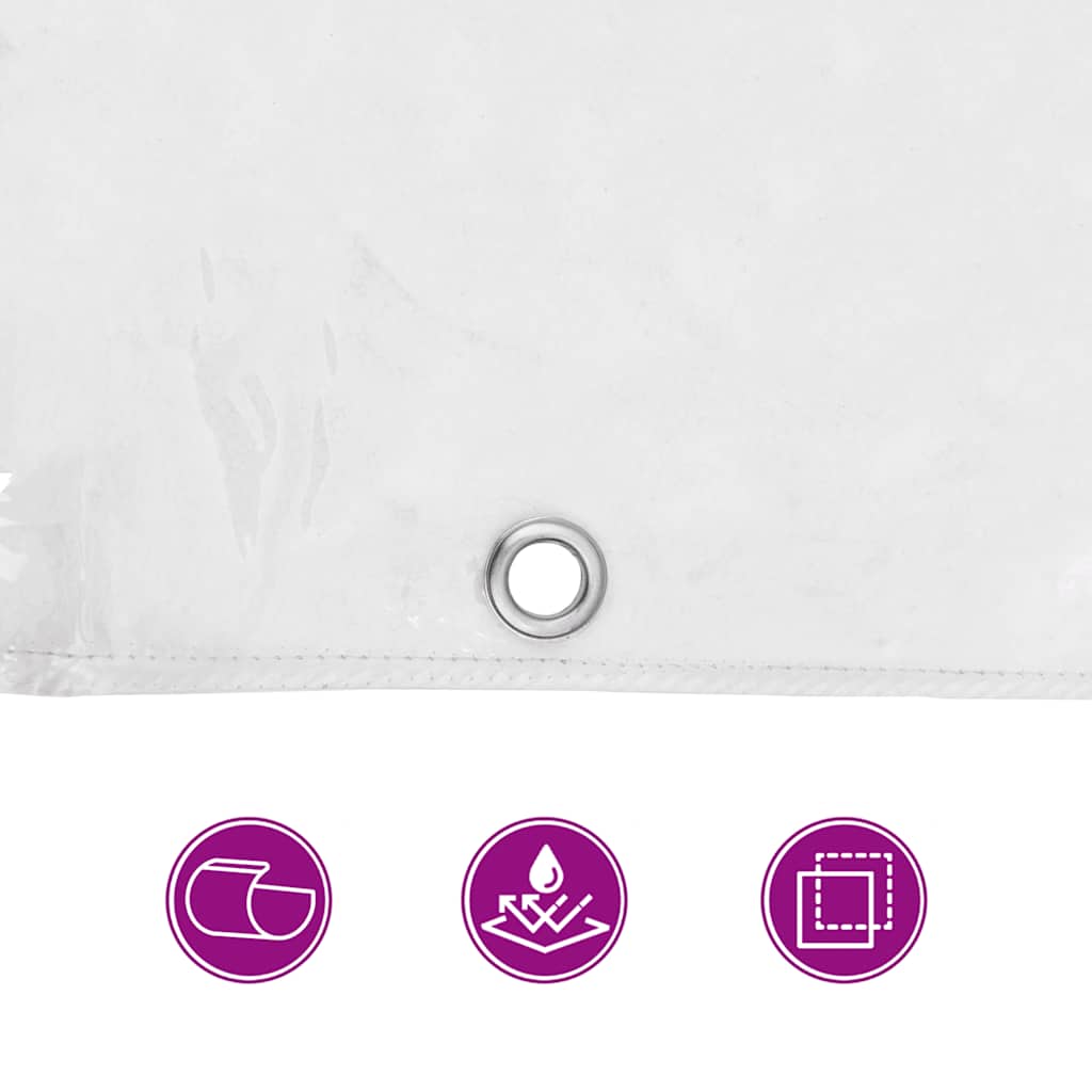 vidaXL σαφής μουσαμάς με τις οπές 4x8 m PVC