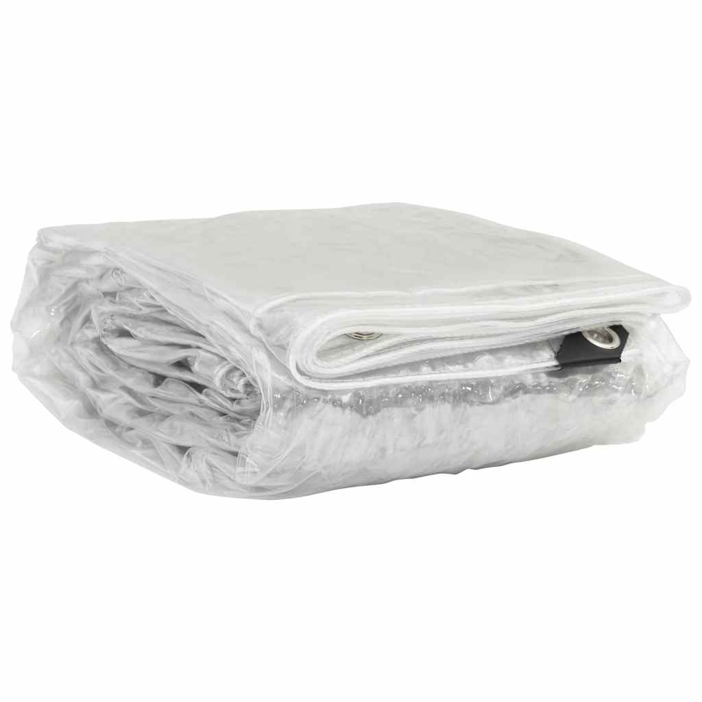 vidaXL Σαφής μουσαμάς με οπές 5x5 m PVC