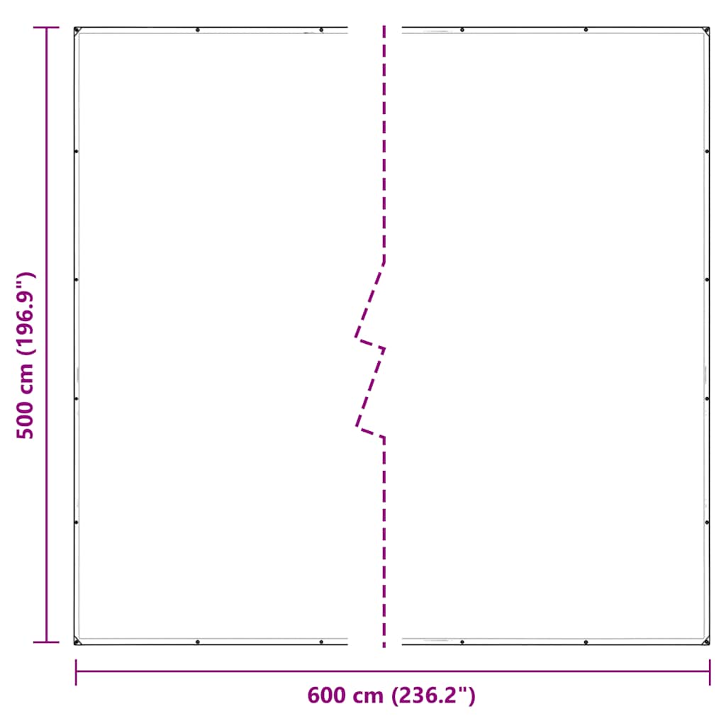 vidaXL Σαφής μουσαμάς με οπές 5x6 m PVC