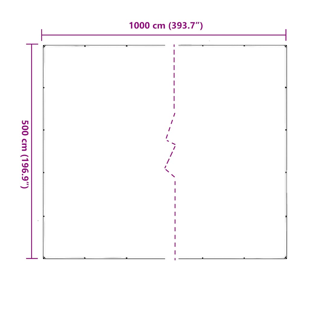 vidaXL Σαφής μουσαμάς με οπές 5x10 m PVC