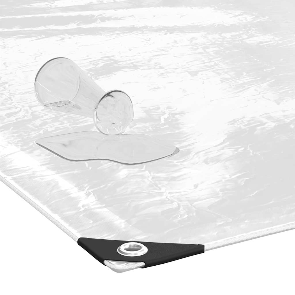 vidaXL Σαφής μουσαμάς με οπές 5x12 m PVC