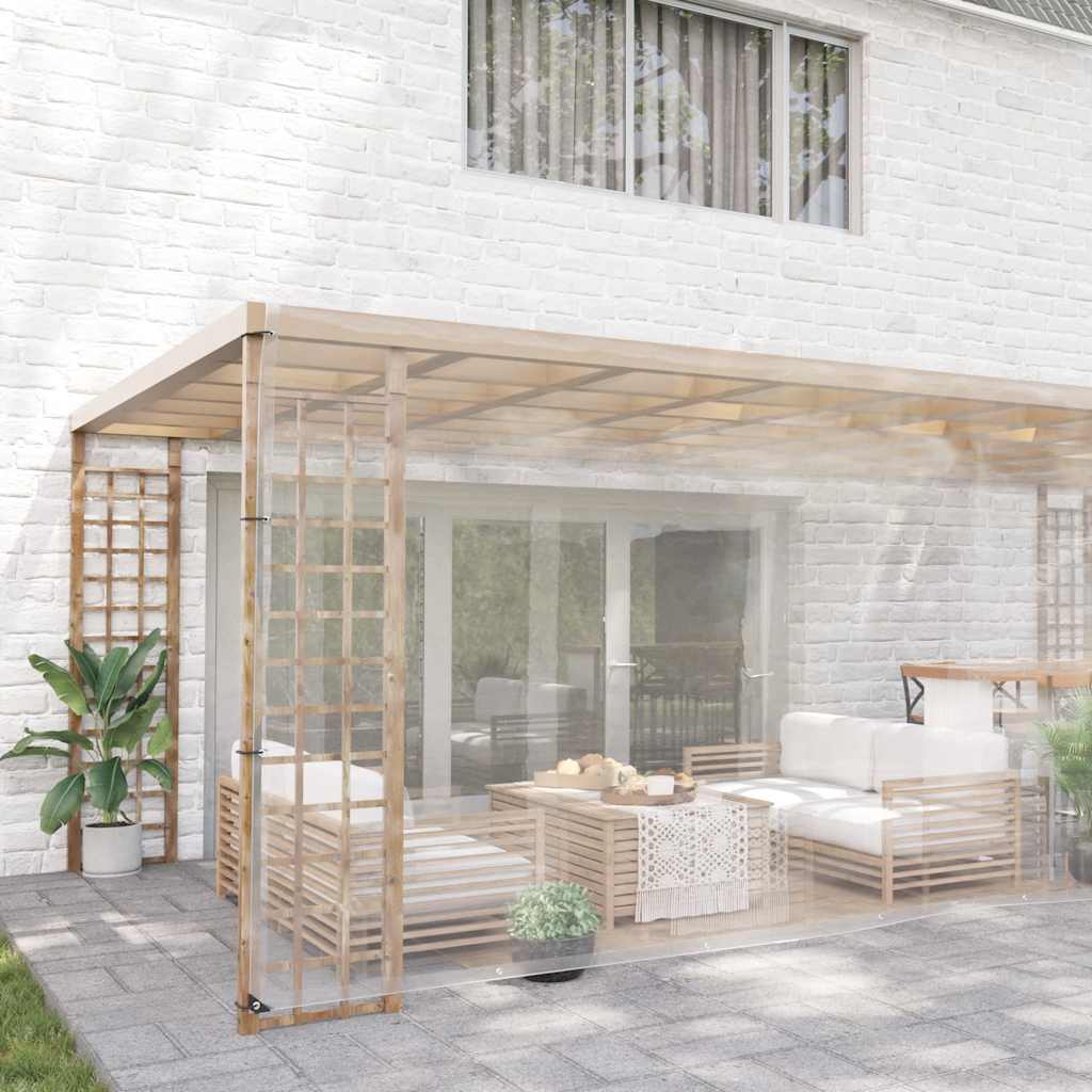 vidaXL σαφής μουσαμάς με τις οπές 6x8 m PVC