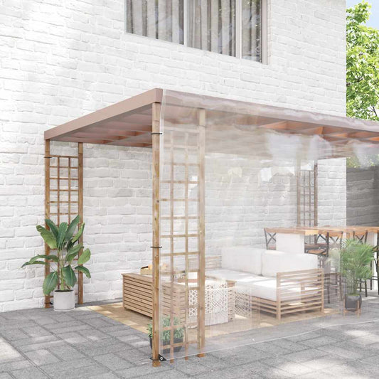 vidaXL σαφής μουσαμάς με τις οπές 8x8 m PVC