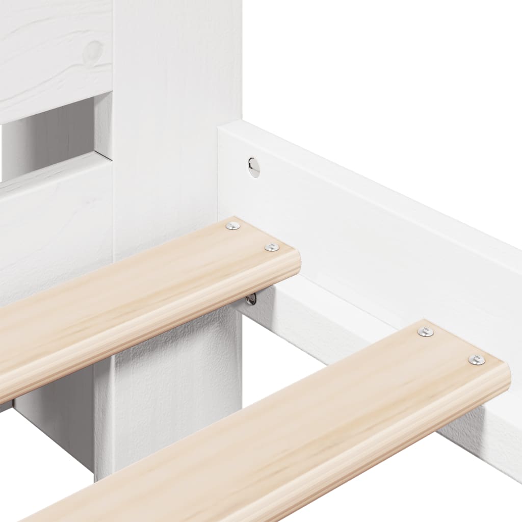 vidaXL Κρεβάτι Βιβλιοθήκη Χωρίς Στρώμα 140x190 εκ Μασίφ Ξύλο Πεύκου