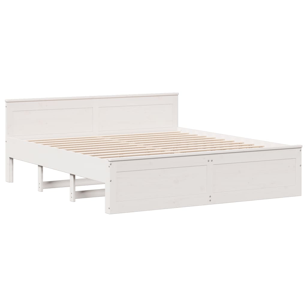 vidaXL Κρεβάτι Βιβλιοθήκη Χωρίς Στρώμα 180x200 εκ Μασίφ Ξύλο Πεύκου